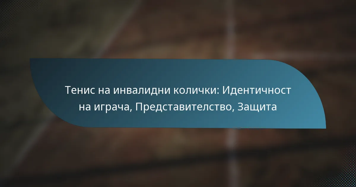 Тенис на инвалидни колички: Идентичност на играча, Представителство, Защита