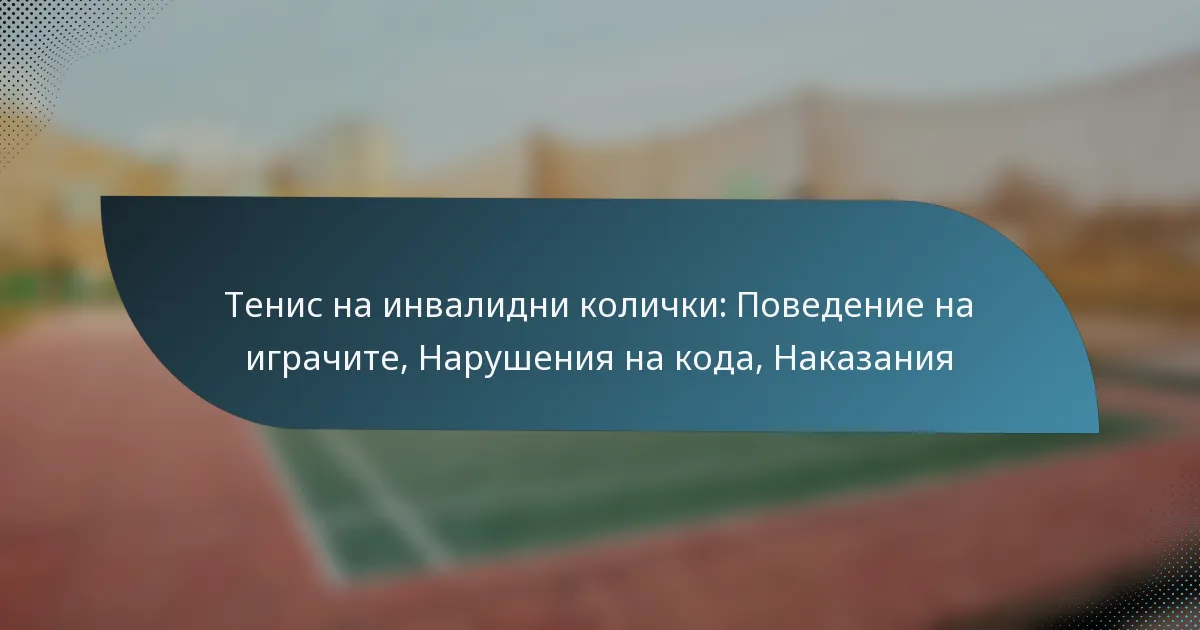 Тенис на инвалидни колички: Поведение на играчите, Нарушения на кода, Наказания