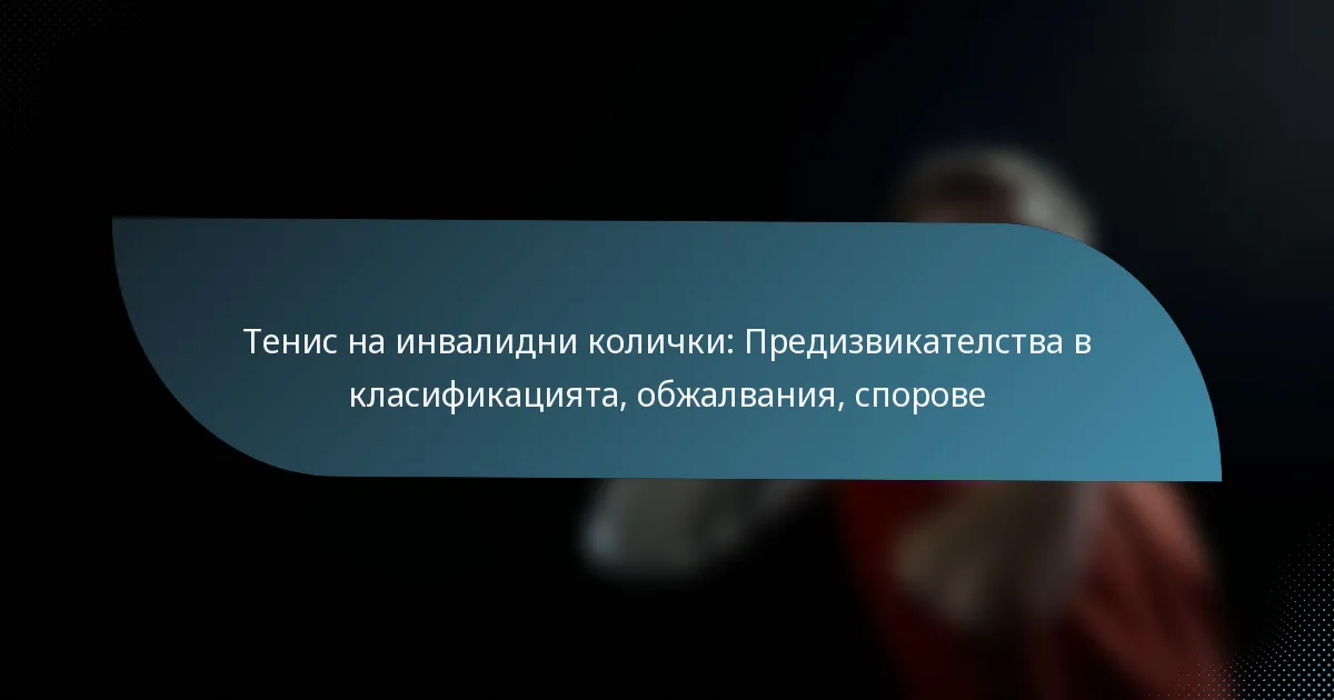 Тенис на инвалидни колички: Предизвикателства в класификацията, обжалвания, спорове
