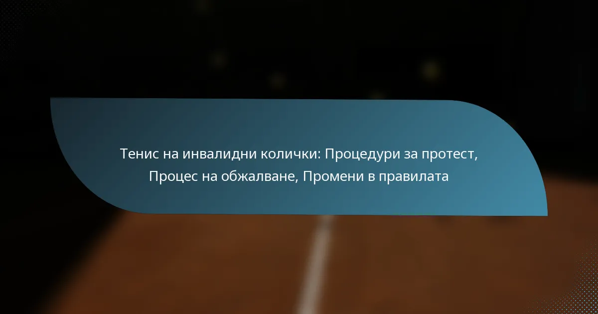 Тенис на инвалидни колички: Процедури за протест, Процес на обжалване, Промени в правилата