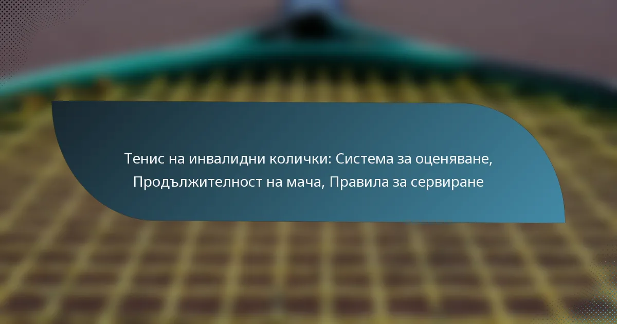 Тенис на инвалидни колички: Система за оценяване, Продължителност на мача, Правила за сервиране