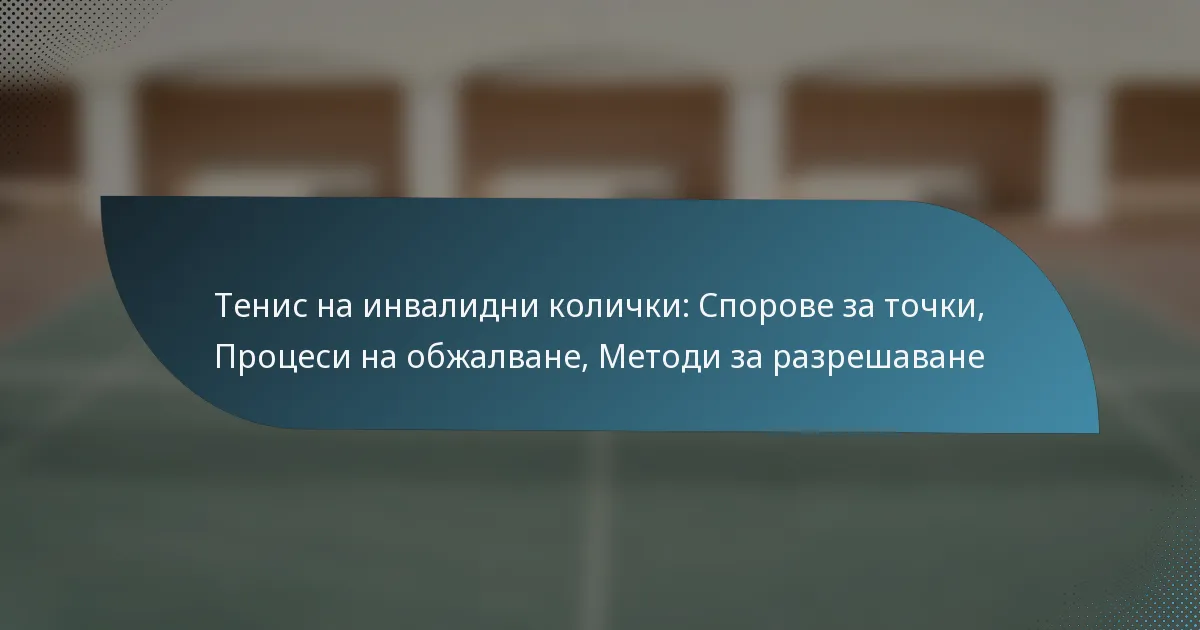 Тенис на инвалидни колички: Спорове за точки, Процеси на обжалване, Методи за разрешаване