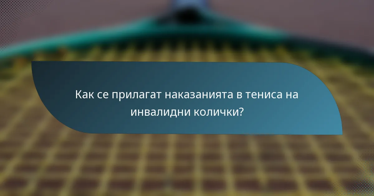 Как се прилагат наказанията в тениса на инвалидни колички?