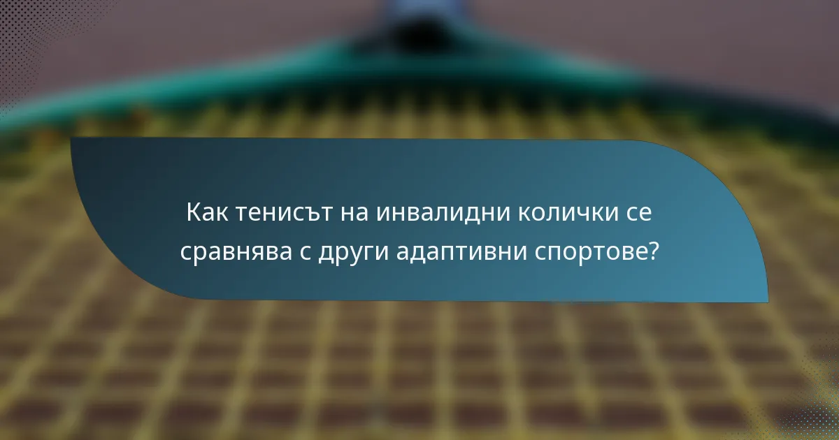 Как тенисът на инвалидни колички се сравнява с други адаптивни спортове?