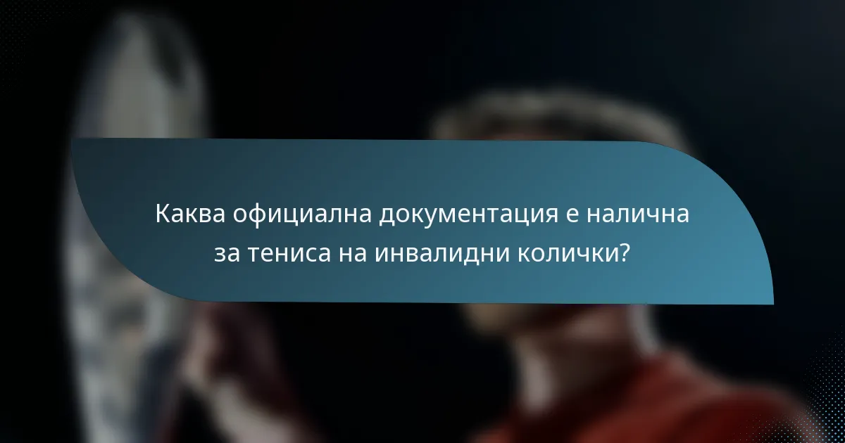 Каква официална документация е налична за тениса на инвалидни колички?