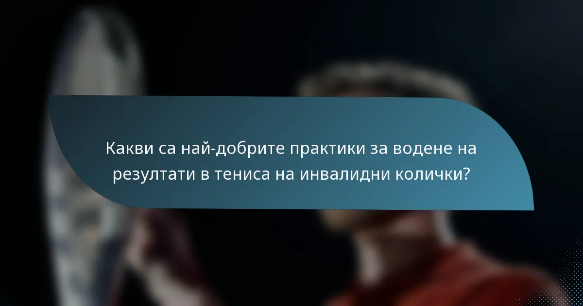 Какви са най-добрите практики за водене на резултати в тениса на инвалидни колички?