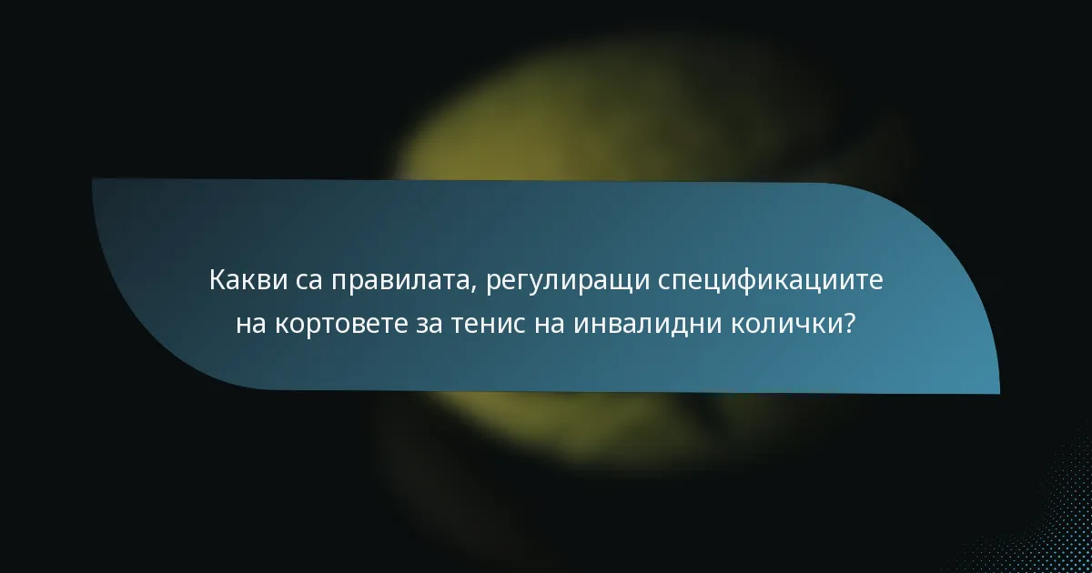 Какви са правилата, регулиращи спецификациите на кортовете за тенис на инвалидни колички?
