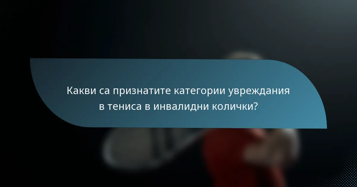 Какви са признатите категории увреждания в тениса в инвалидни колички?