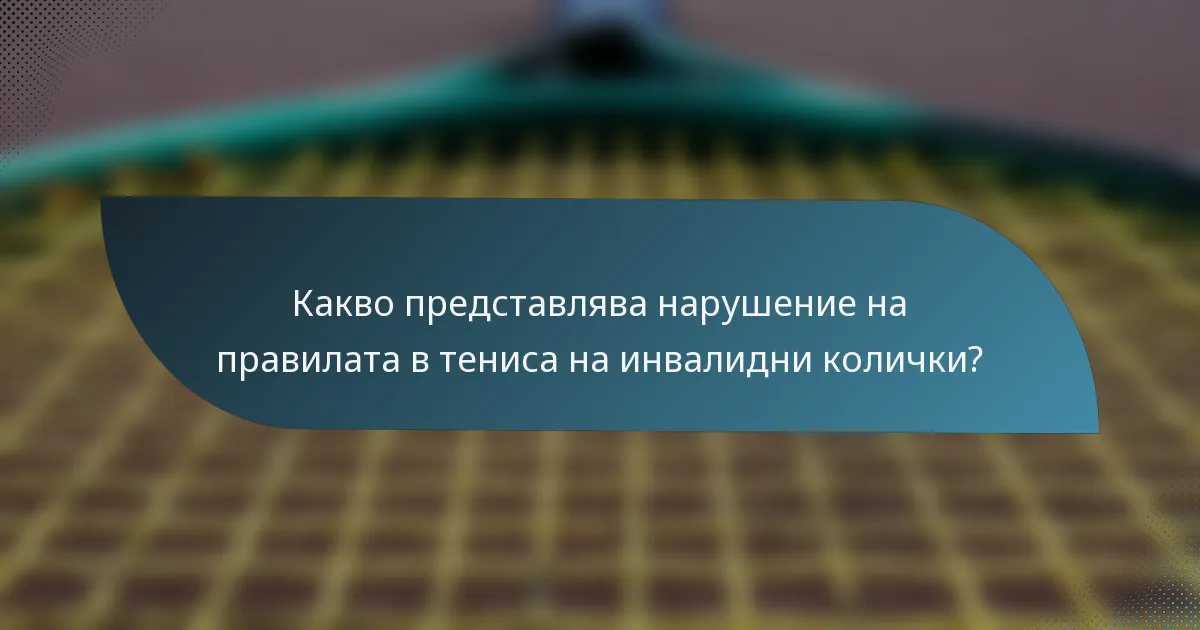 Какво представлява нарушение на правилата в тениса на инвалидни колички?